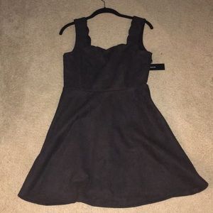 Lulus Black Suede Skater Dress